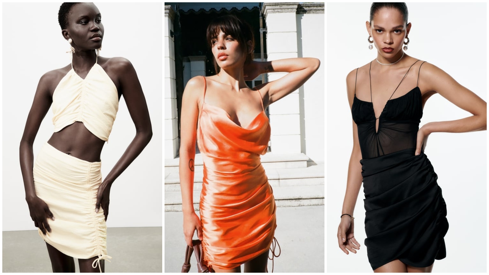 Algunos de los diseños con efecto drapeado de las principales tiendas 'low cost'.