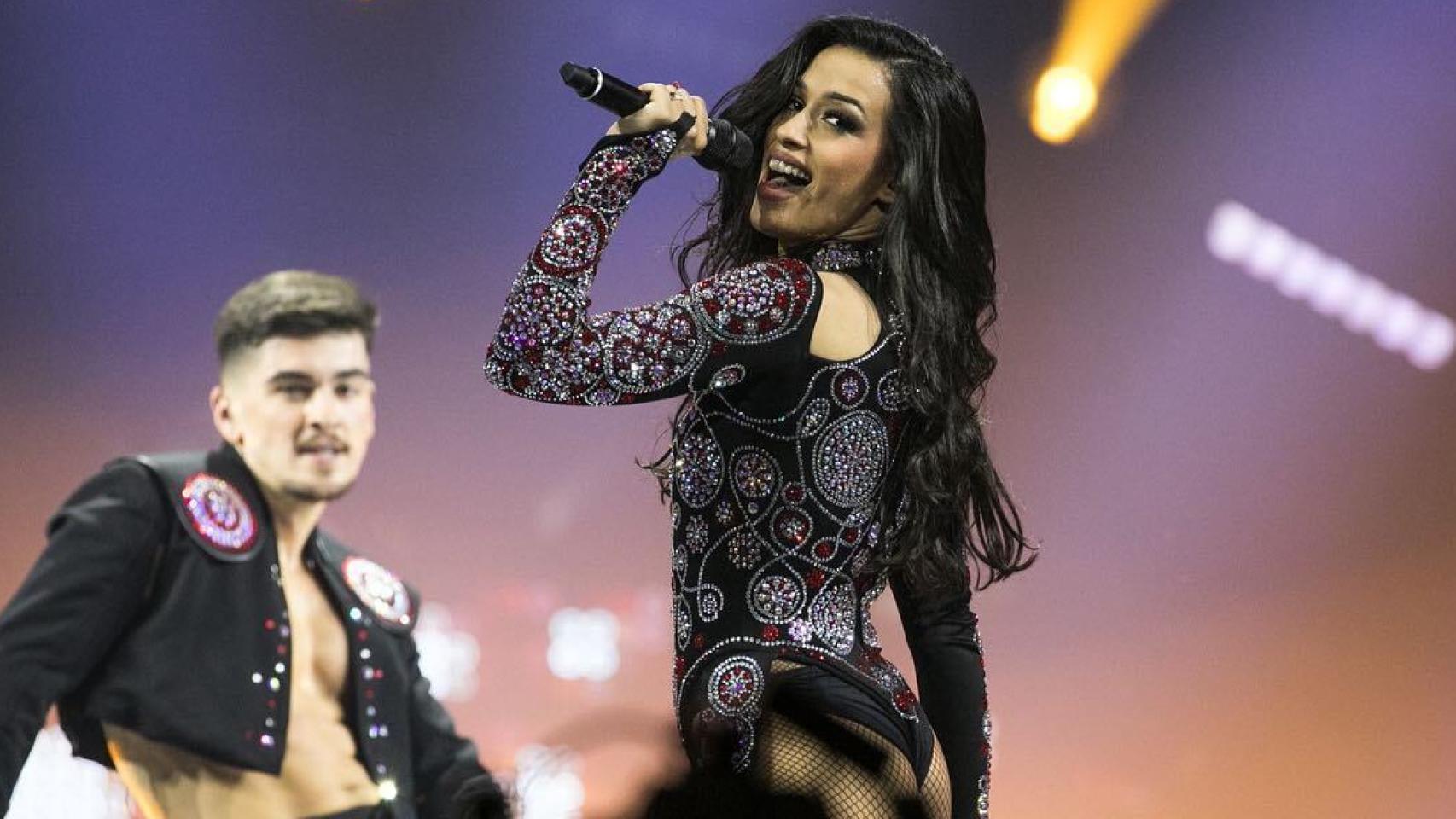 La artista Chanel en uno de los ensayos de Eurovisión 2022.