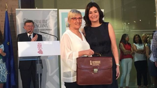 Carmen Montón, exconsellera de Sanidad, junto a Barceló y Ximo Puig en 2018.