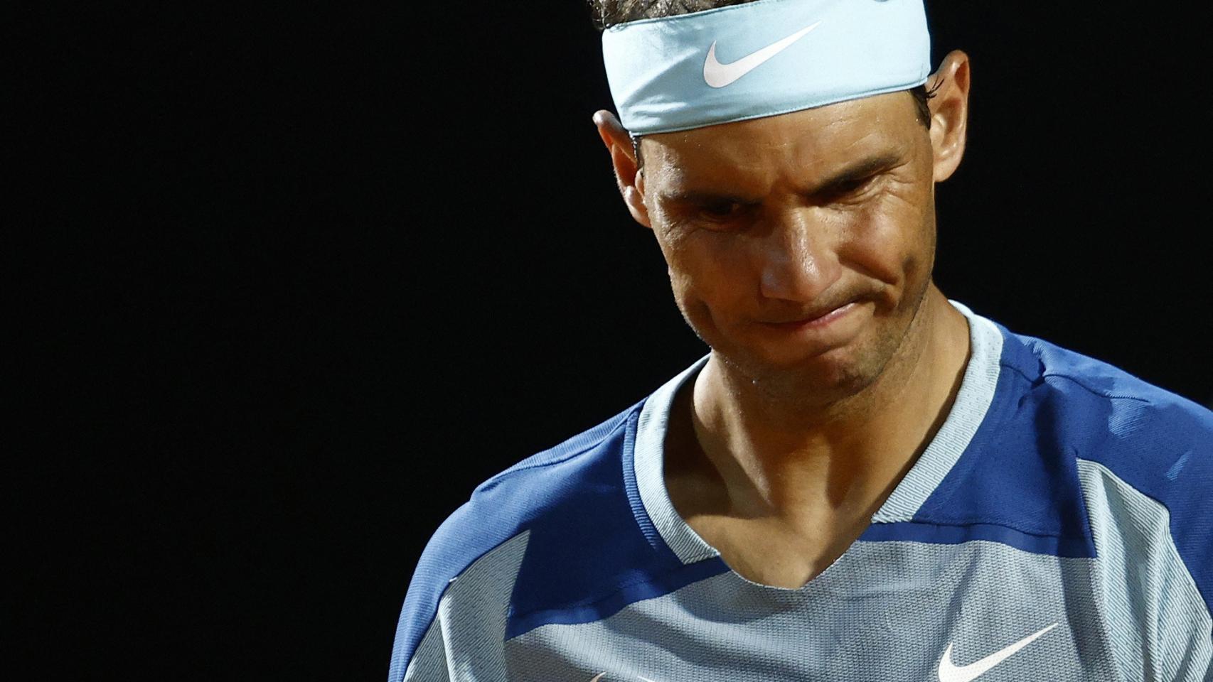 Rafa Nadal, con mala cara.