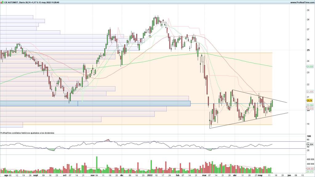 Evolución de las acciones de Cie Automotive