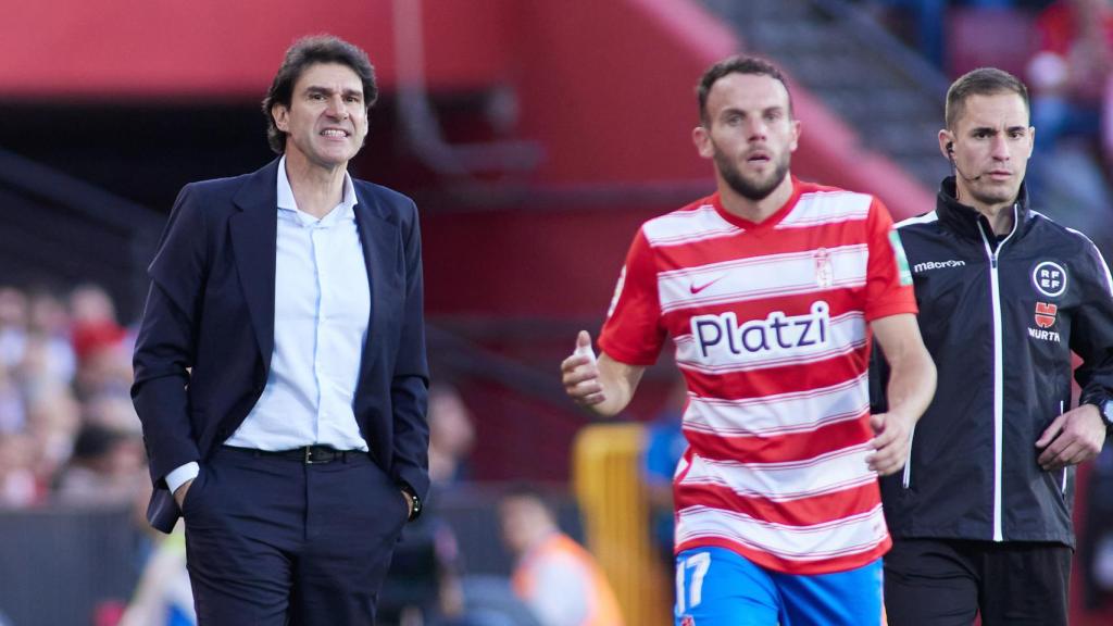 Aitor Karanka, durante un partido con el Granada CF.