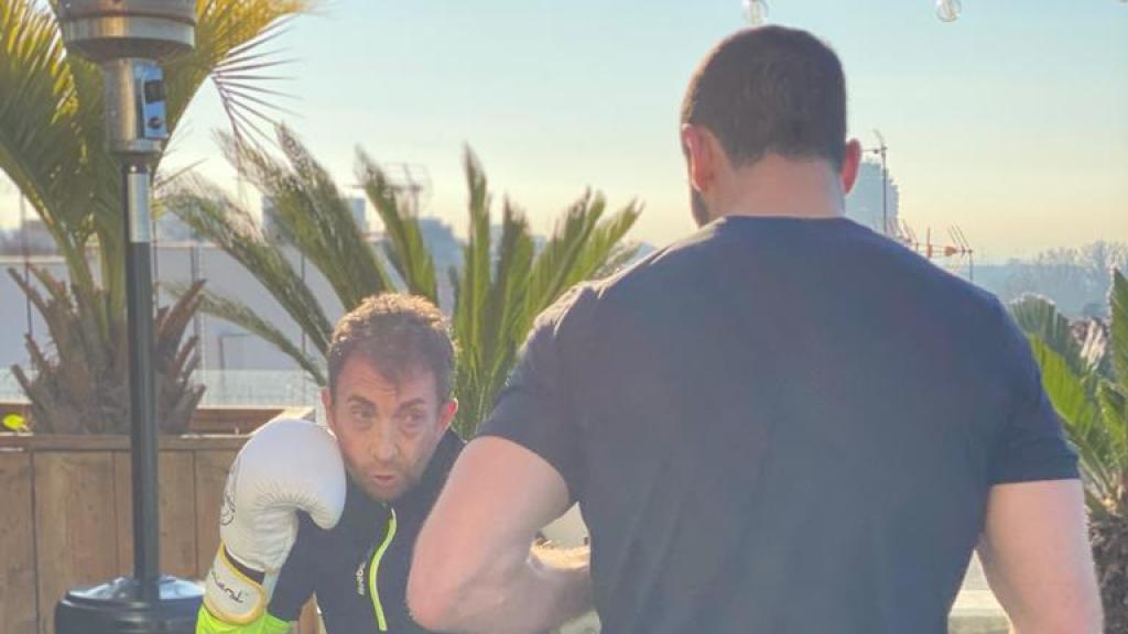 Jorge Blanco, en una imagen durante un entrenamiento con Pablo Motos