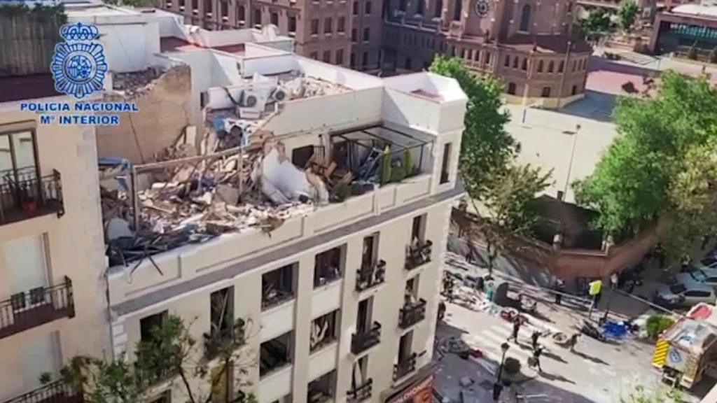 Situación de la azotea del edificio minutos después de la explosión.