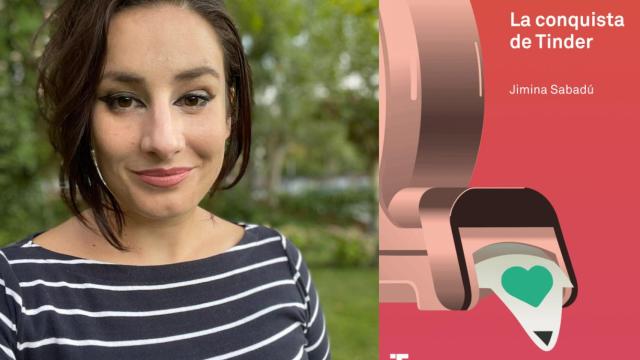Jimina Sabadú y la portada de su último libro.