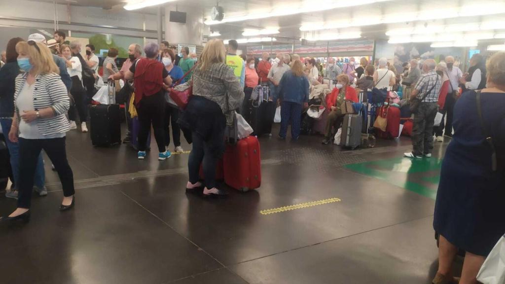 Jubilados salmantinos, en la estación de Atocha