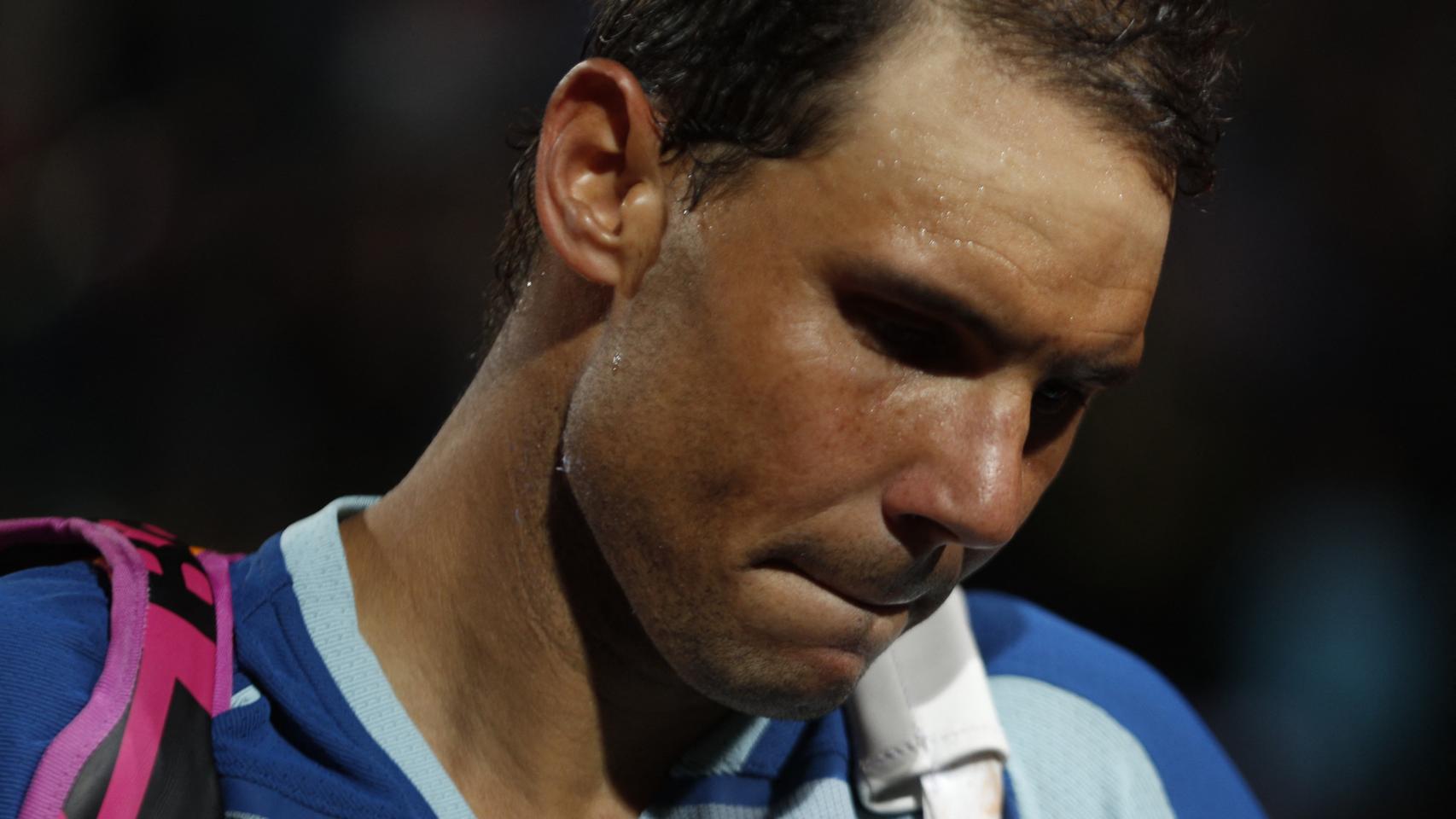 Rafa Nadal, preocupado en el Masters 1000 de Roma.