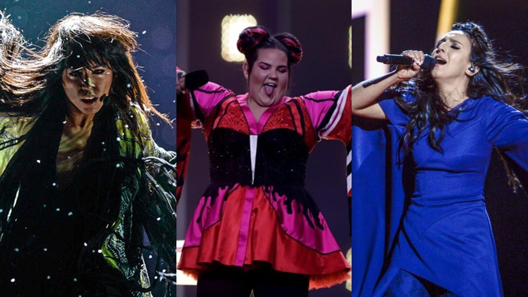Loreen, Netta y Jamala, ganadoras de pasadas ediciones de Eurovisión.