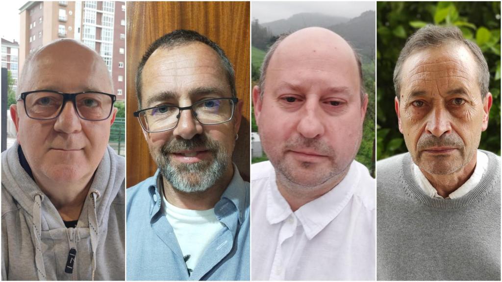 Juan, Juan Carlos, Javier y Eloy, cuatro veteranos trabajadores de Danone.