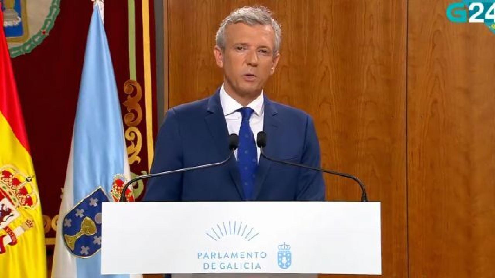 Alfonso Rueda, durante su discurso en la toma de posesión.