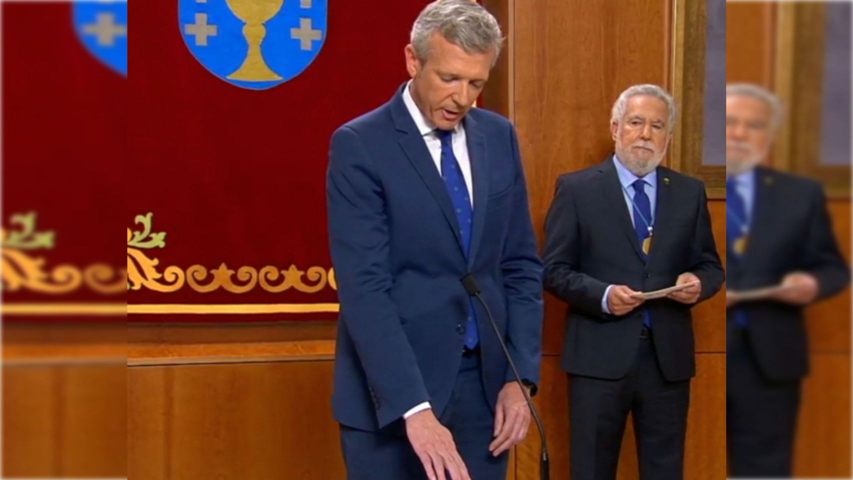 Alfonso Rueda durante la toma de posesión.