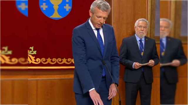Alfonso Rueda durante la toma de posesión.