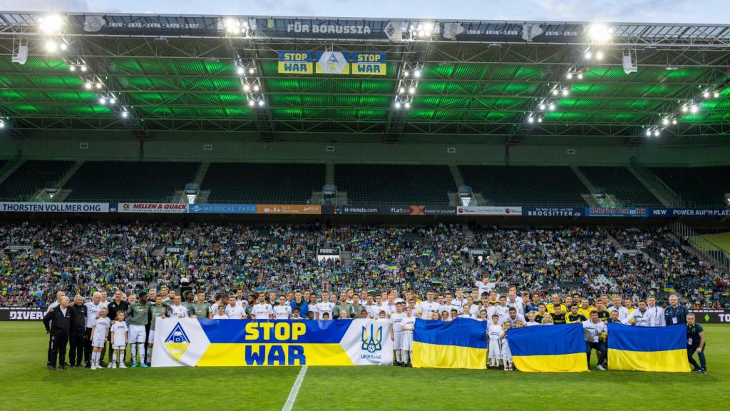 Los jugadores del Borussia Monchengladbach y de la selección de Ucrania.