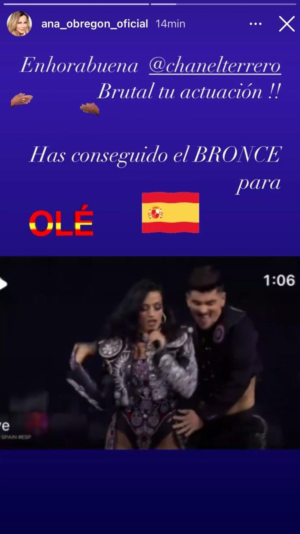 Ana Obregón celebra el éxito de Chanel en sus redes sociales.
