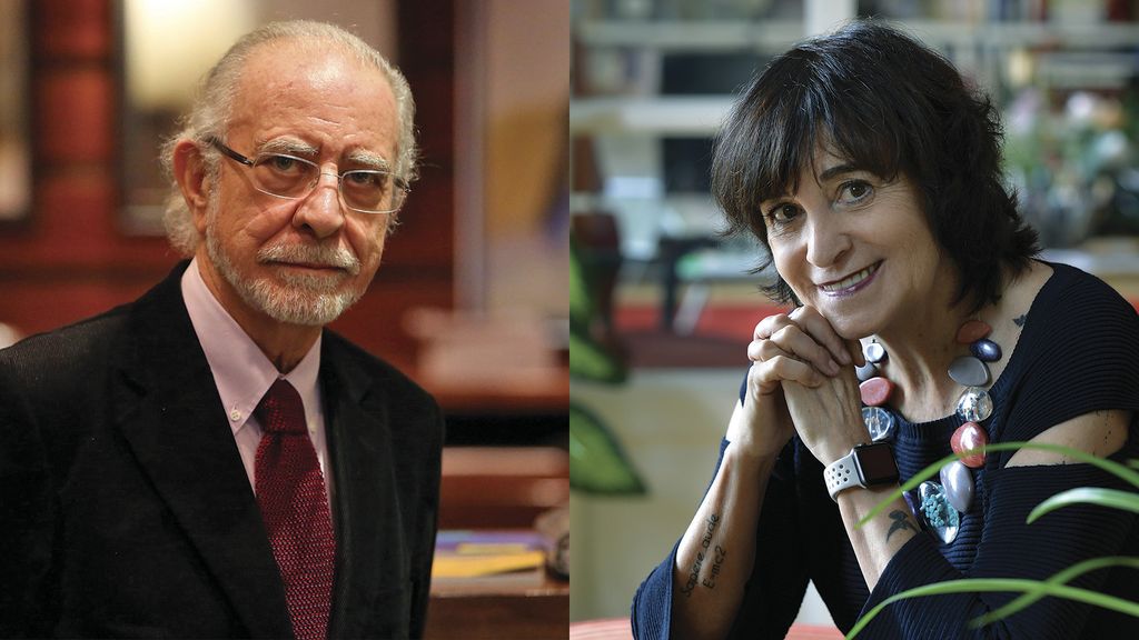 José María Merino (Foto: RAE) y Rosa Montero (Foto: Iván Giménez)