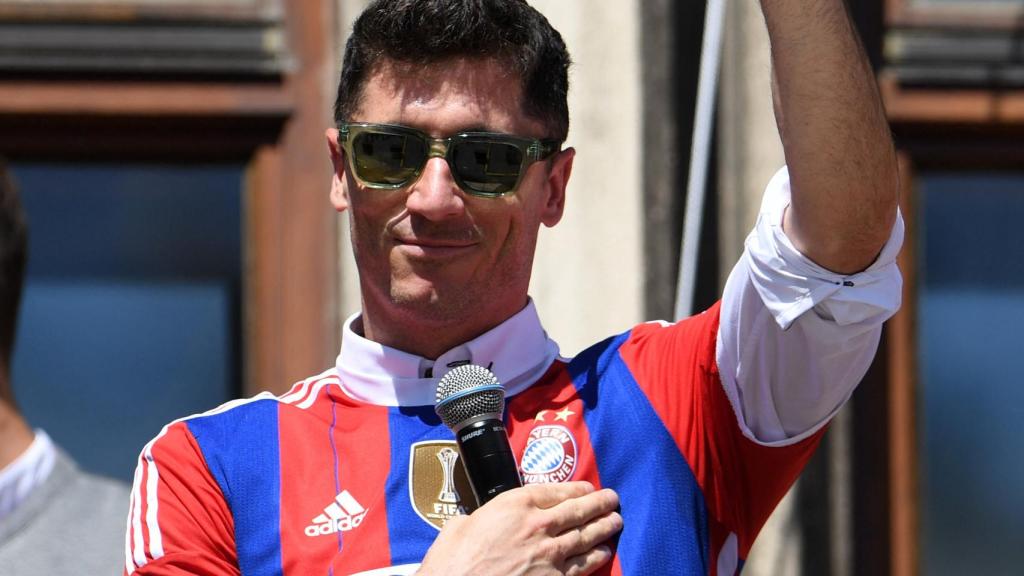 Robert Lewandowski, en la celebración de la Bundesliga 2021/2022