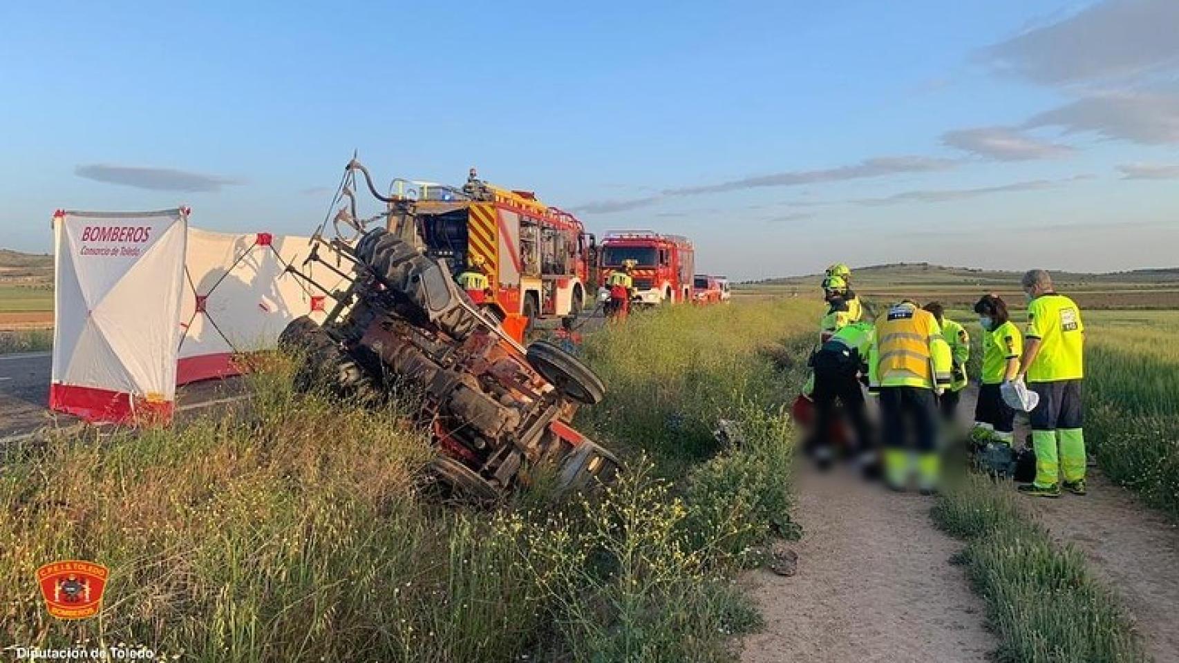 Una imagen de los momentos posteriores al accidente publicada por el CPEIS de Toledo.