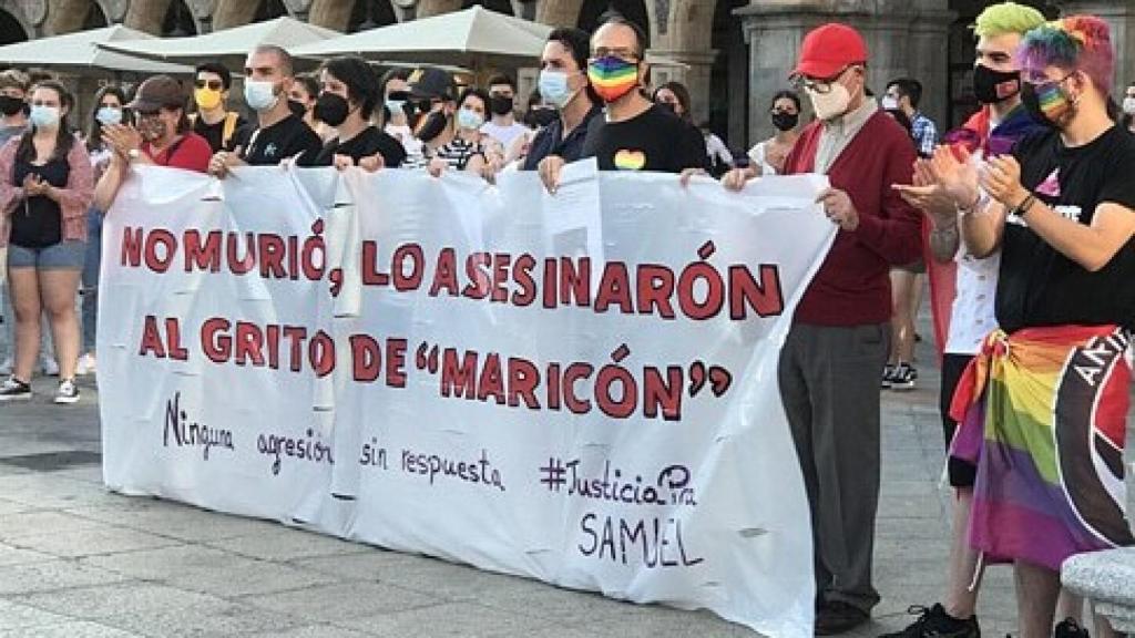 Concentración por el asesinato de Samuel, en Salamanca