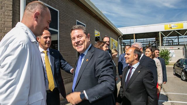 García-Page este lunes en el acto de Nestlé.
