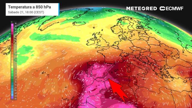 El ascenso de aire subsahariano procedente del Sáhara. METEORED.