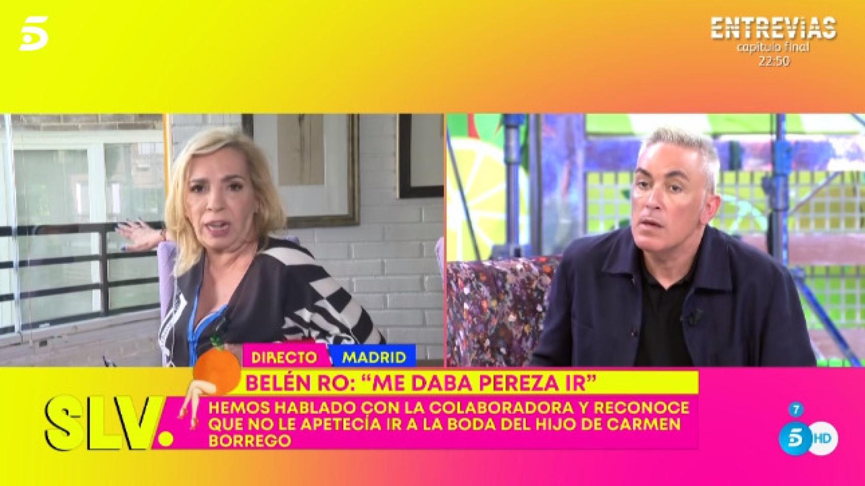 Carmen Borrego en directo con 'Sálvame'.