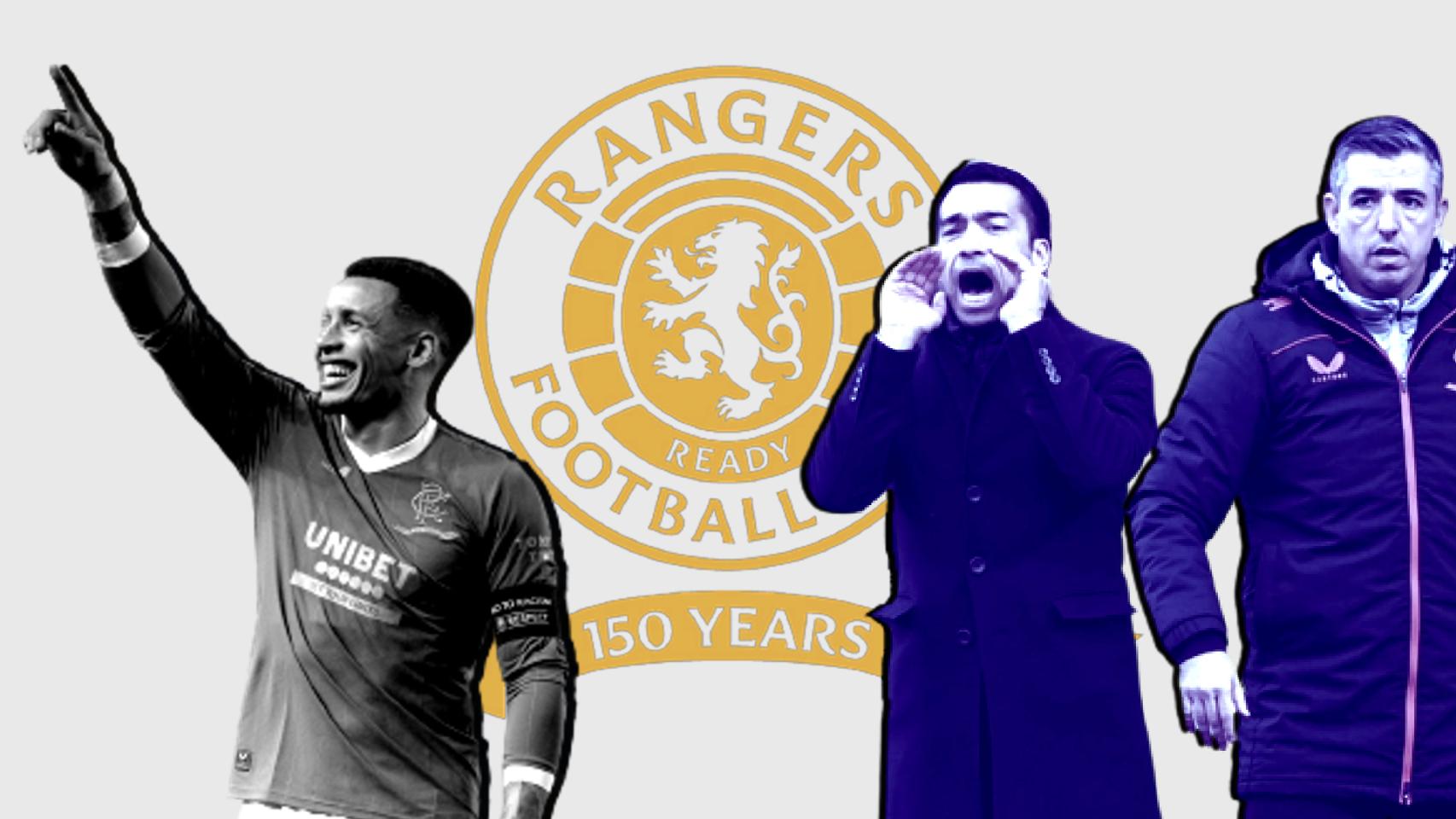 James Tavernier, Gio Van Bronckhost y Roy Makaay, en un fotomontaje.
