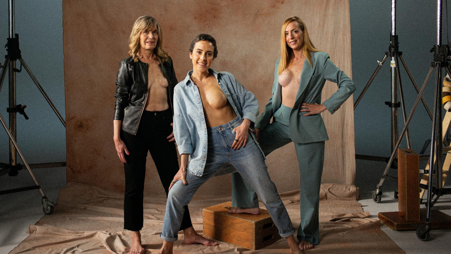 Las protagonistas de la campaña 'Happy to be censored' en el rodaje de la campaña.
