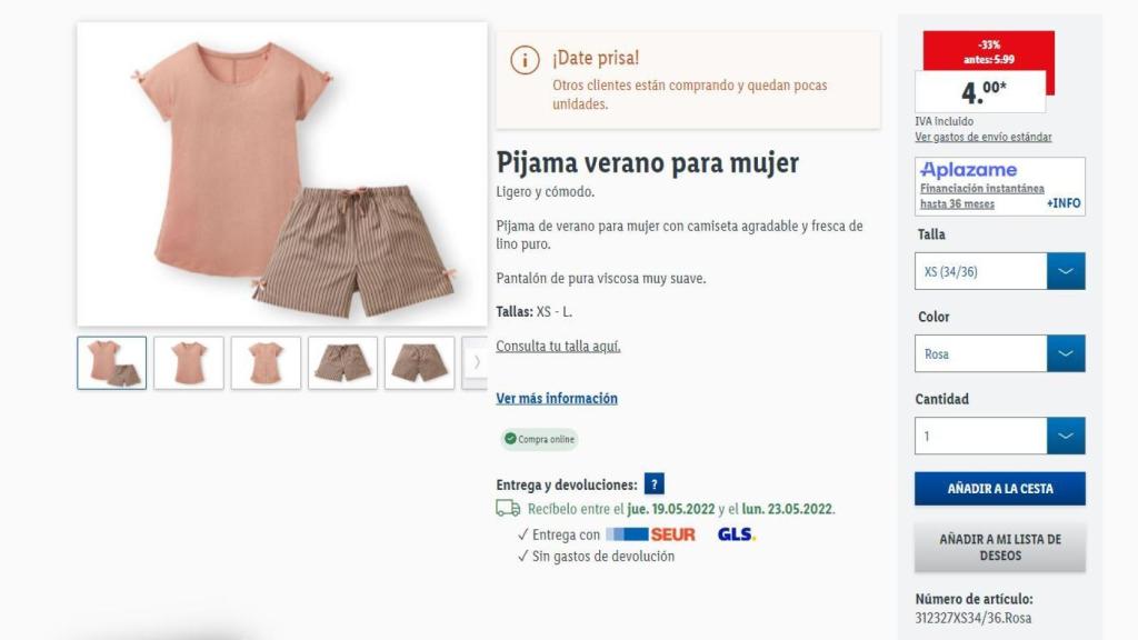 Pijama de verano.