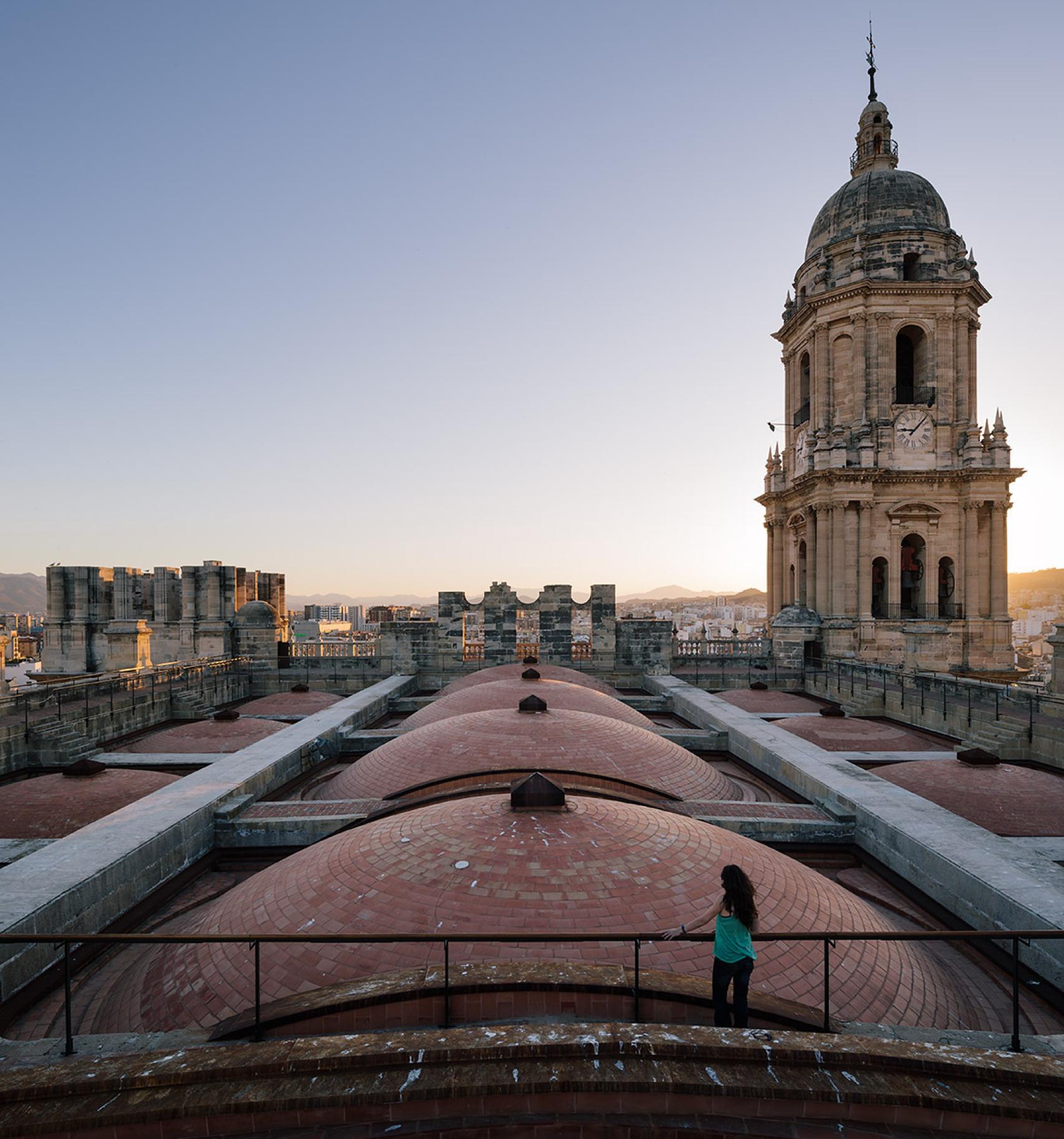 Estado actual de la cubierta de la Catedral de Málaga.