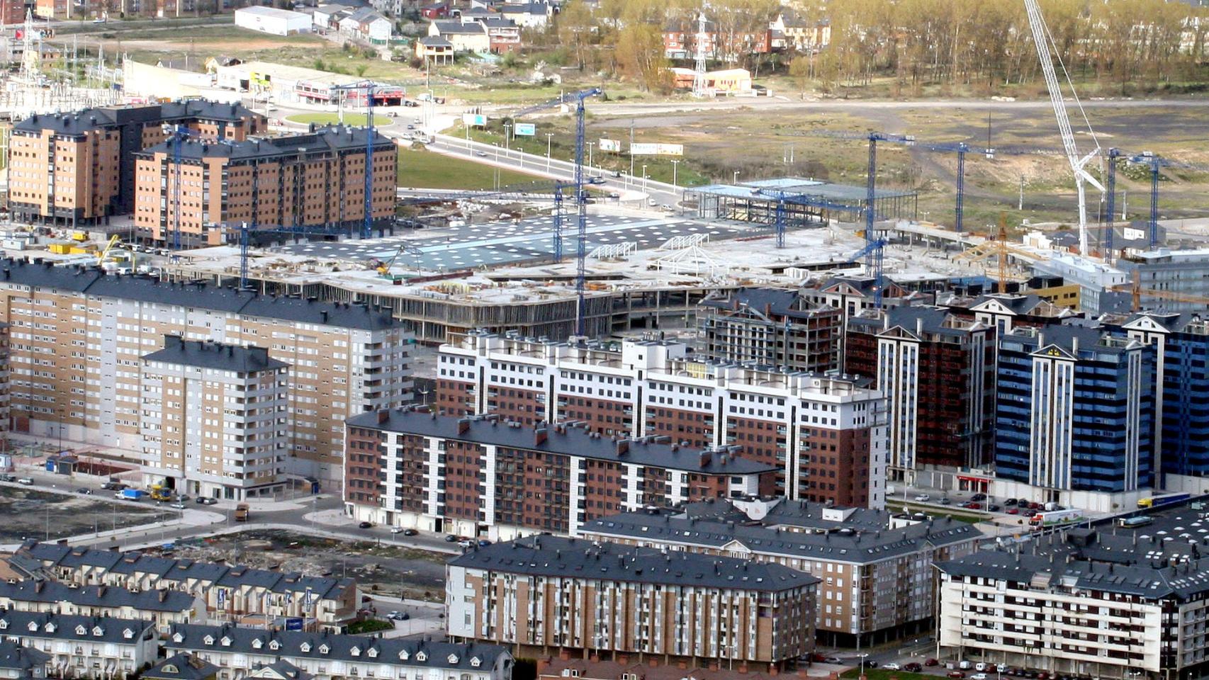 Panorámica del barrio de La Rosaleda en Poferrada
