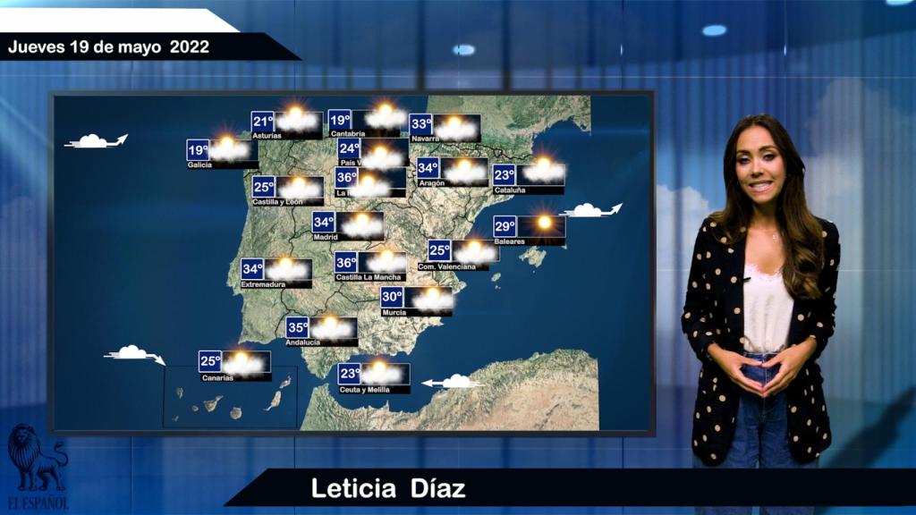 El tiempo para el jueves 19 de mayo.