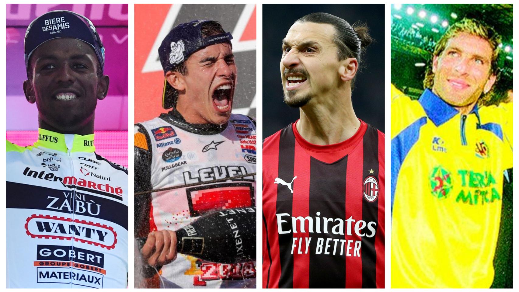 Biniam Girmay, Marc Márquez, Zlatan Ibrahimovic y Martín Palermo