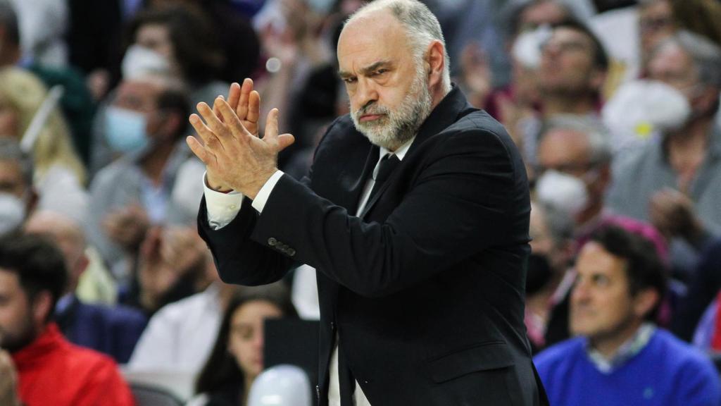 Pablo Laso, en un partido del Real Madrid de Baloncesto de la temporada 2021/2022