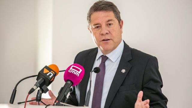 El presidente de Castilla-La Mancha, Emiliano García-Page, este miércoles en Manzanares (Ciudad Real)