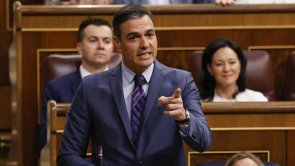 El presidente Pedro Sánchez, este miércoles durante la sesión de control al Gobierno en el Congreso.