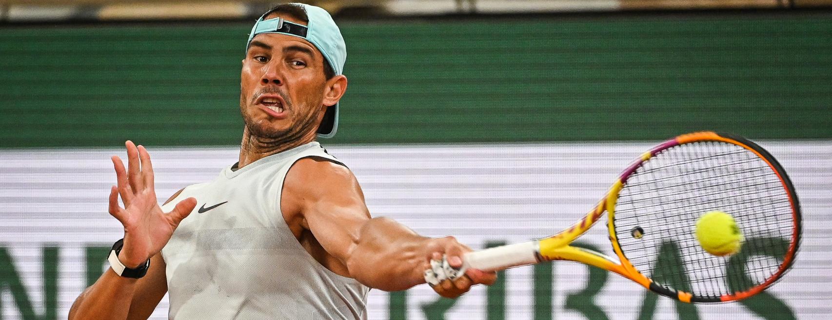 Rafa Nadal, entrenando en Roland Garros.