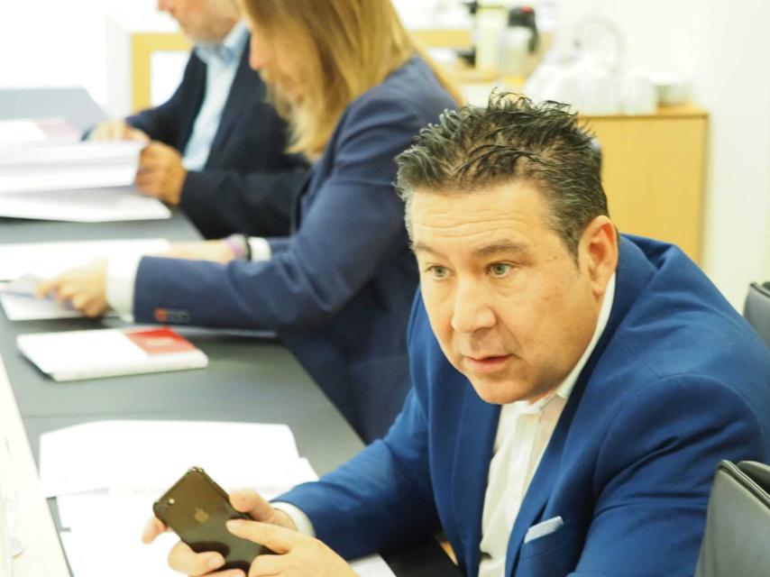 Luis Mariano Santos durante la Junta de Portavoces de este jueves.