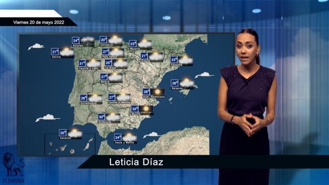 El tiempo para el viernes 20 de mayo.