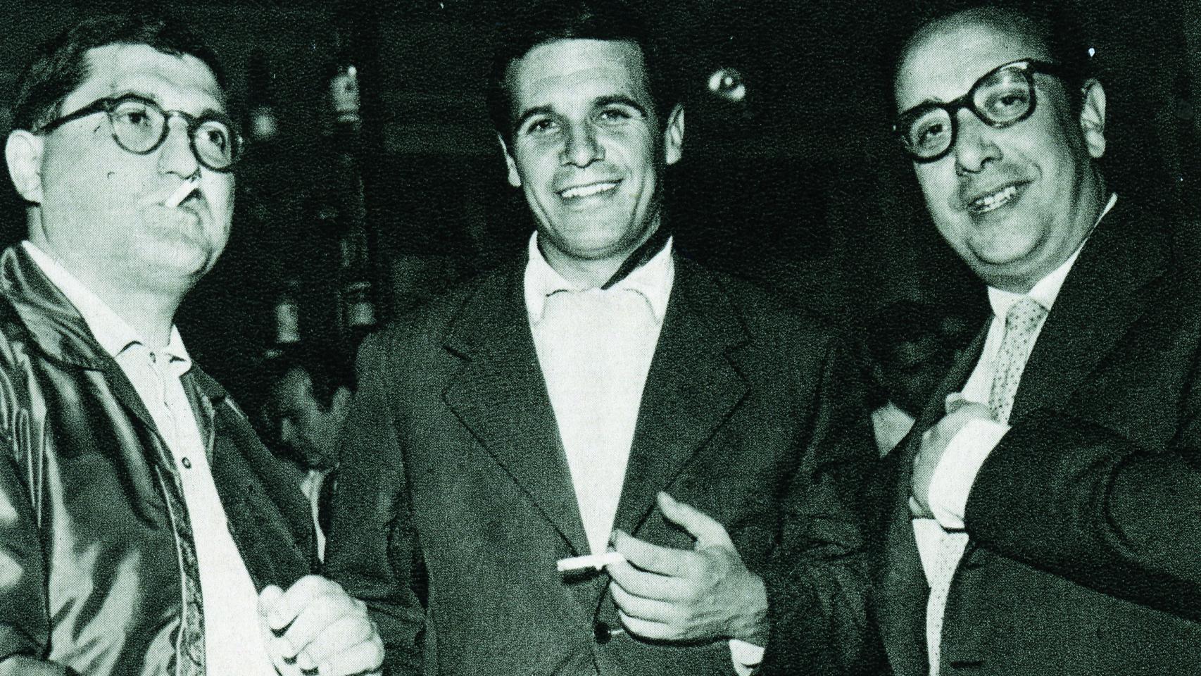 Juan Antonio Bardem, Paco Rabal y Alfonso Sastre. Foto: Filmoteca Española