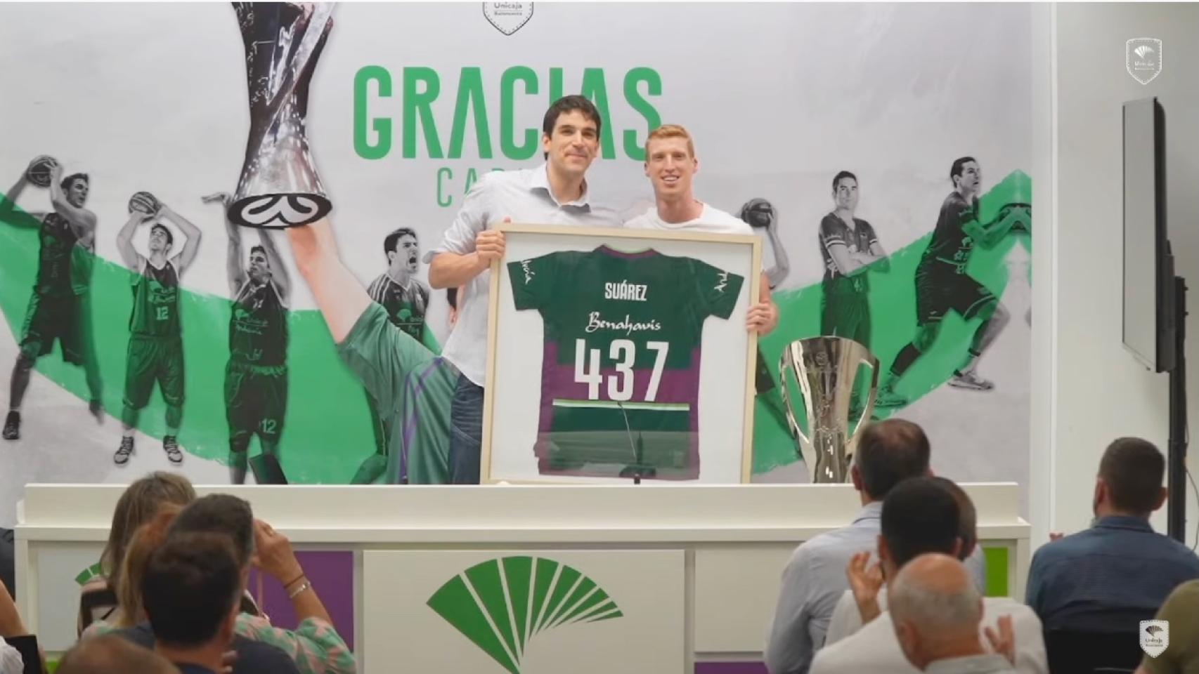 Carlos Suárez en la rueda de prensa de despedida de Unicaja