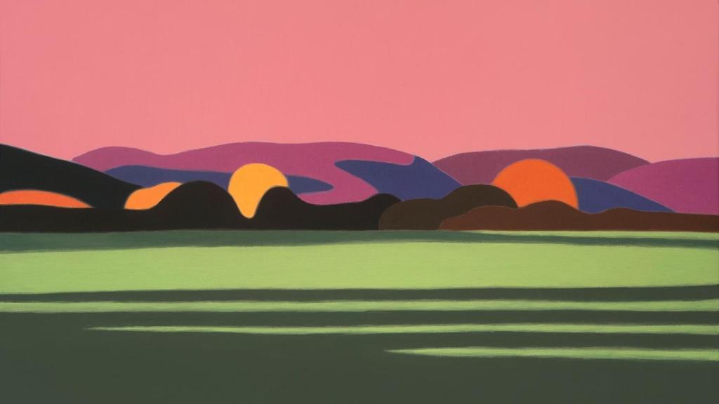 'Verde y rosa', óleo sobre lienzo de Salaberri.