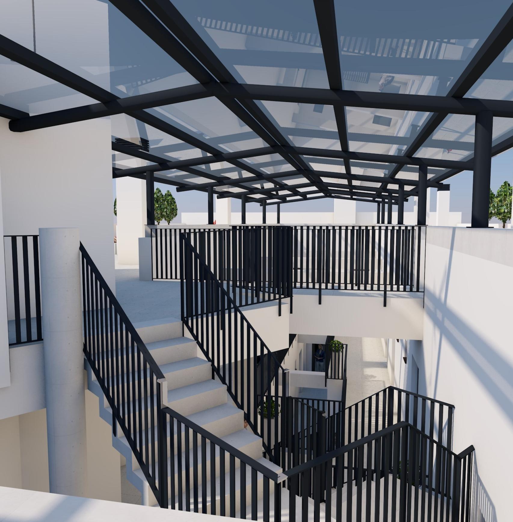 Interior del proyecto de apartamentos turísticos de San Rafael.