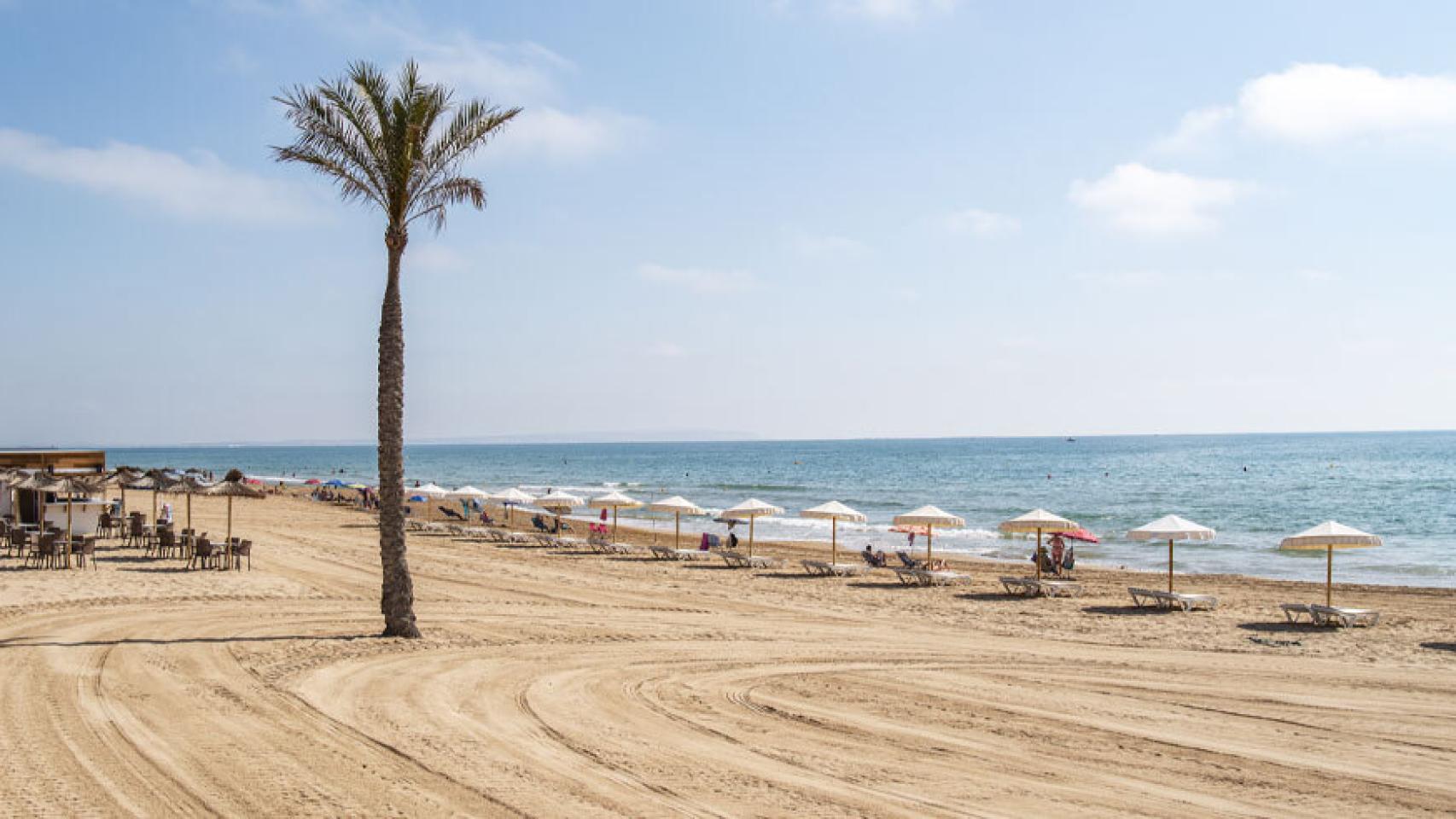 Vista de playa 'Centro' en Guardamar del Segura, el lugar donde sucedió el rescate.