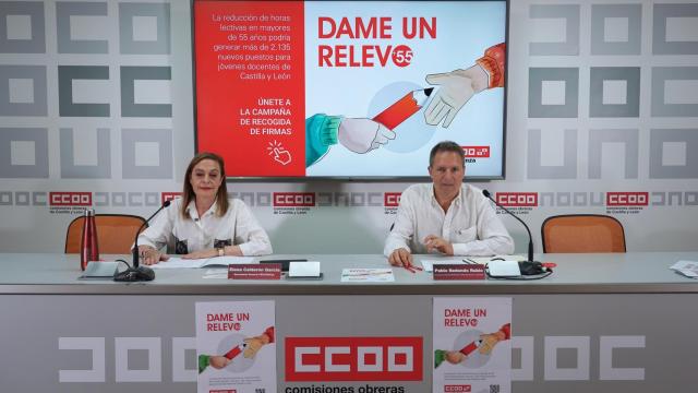Imagen de archivo de una rueda de prensa de CCOO Castilla y León.
