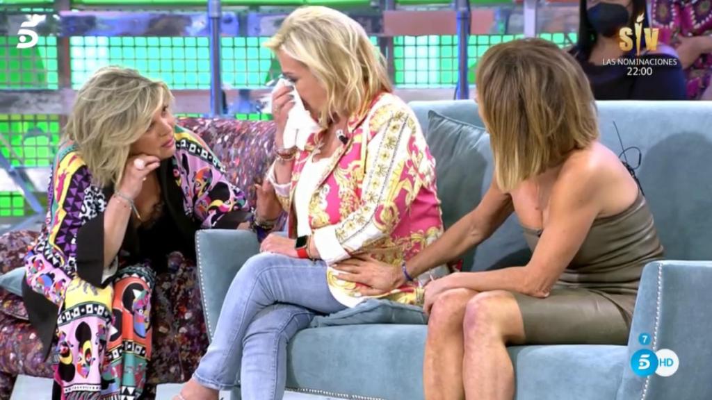Carmen Borrego rompe a llorar en 'Sálvame'.
