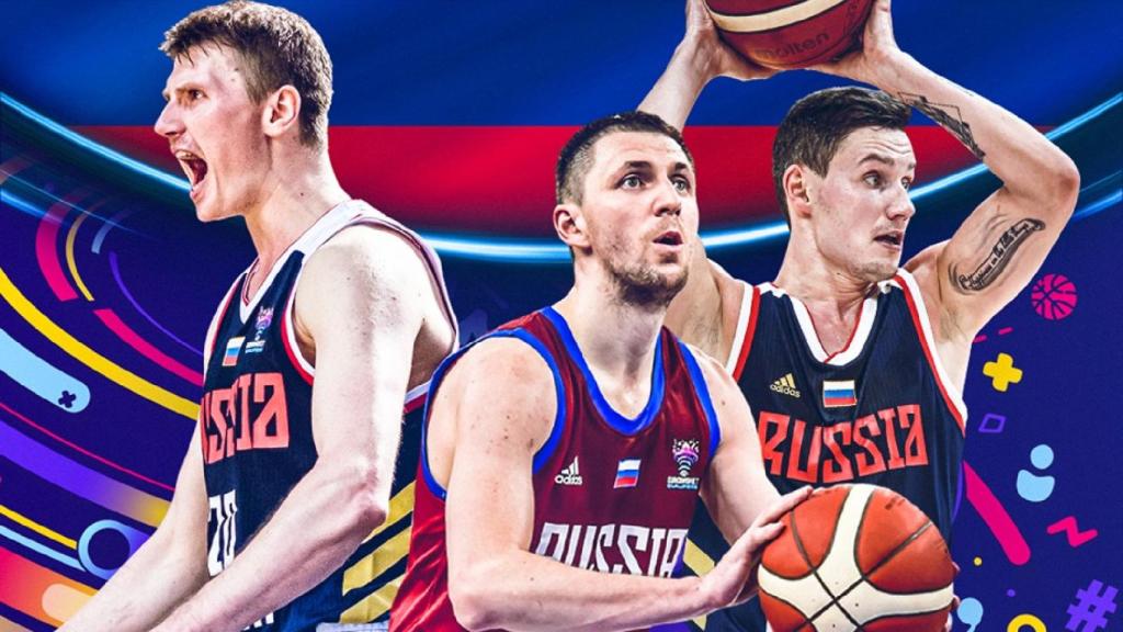 Los jugadores de la selección de Rusia de baloncesto.