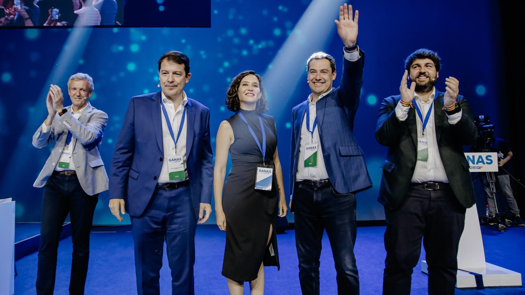 Los presidentes autonómicos del PP en la primera jornada del XVII Congreso Autonómico en Madrid.