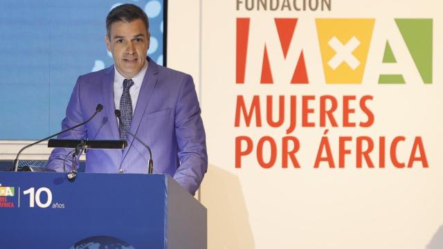 Pedro Sánchez, durante su discurso en la conferencia de Mujeres por África el pasado jueves.