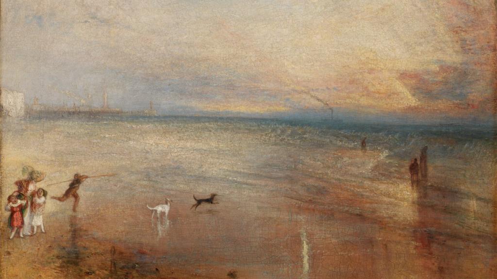 Turner: 'Luna nueva, o “He perdido mi barca, tú no tendrás tu aro”'. Tate: Aceptado por la Nación como parte del Legado Turner 1856