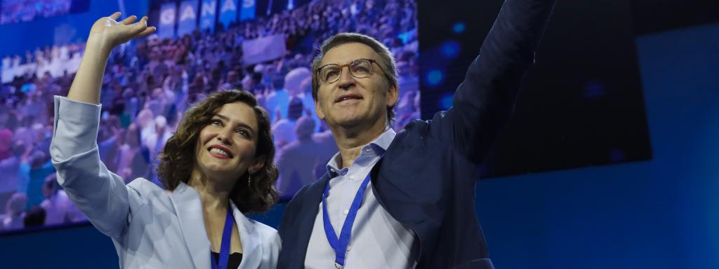 Alberto Núñez Feijóo e Isabel Díaz Ayuso, este sábado.